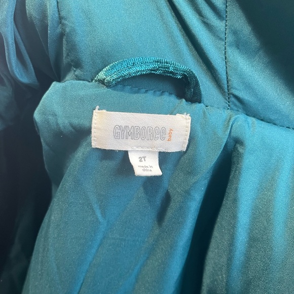 GYMBOREE BABY Teal Holiday Puffer Jacket w/ Hoodie Size 2T - Picture 5 of 6